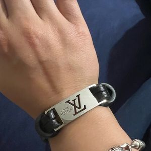 Black Leather Louis Vuitton bracelet